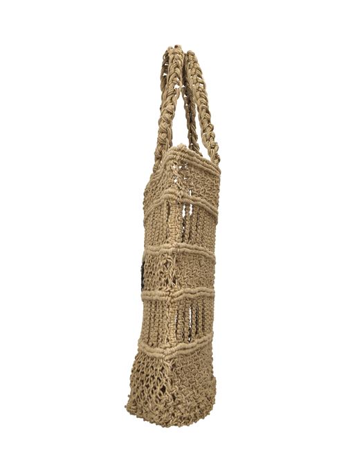 Borsa Ibiza in juta e pelle DE SIENA | 1020ANATURALE-NERO